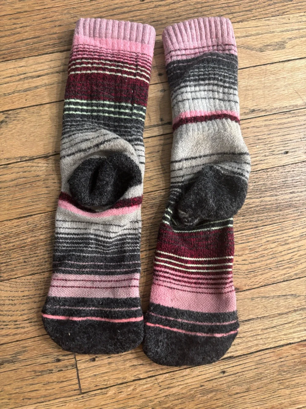 Stance Women's Pink, Gray & Burgundy Striped Crew Socks